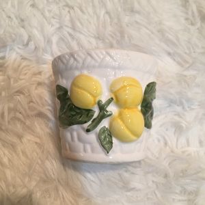 🌵BOGO🌵White candleholder w/lemon painted details